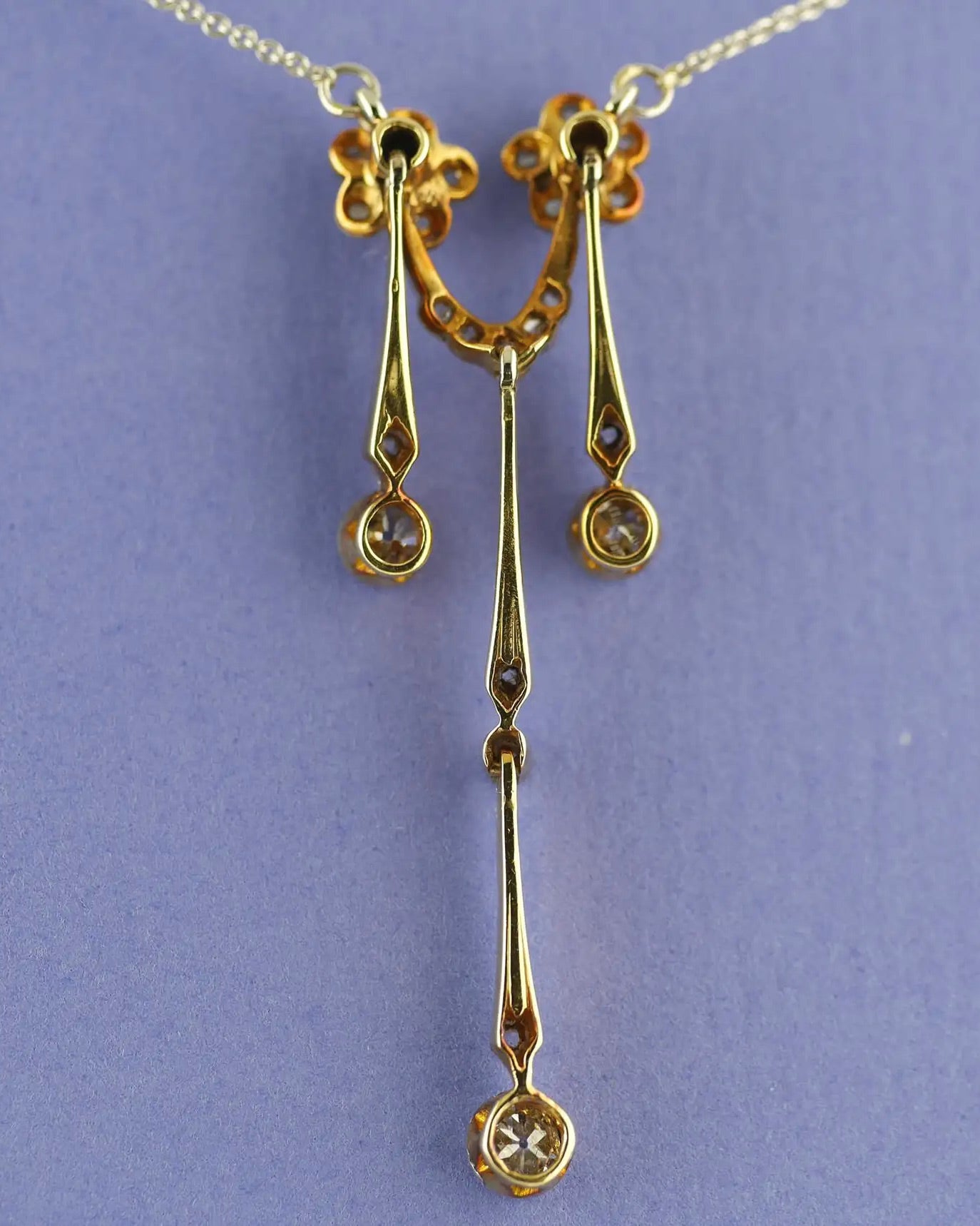 Colgante Doble Eduardiano de Diamantes, Oro y Platino | Reino Unido, 1910