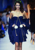 Vestido Chanel Seda Azul Escote Corazón Colección 1992