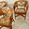 3 Sillones de Mimbre Tapizados