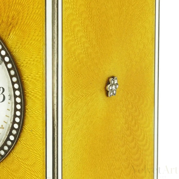 Reloj Péndulo de Repetición | Esmalte Amarillo y Diamantes | Cartier, 1900