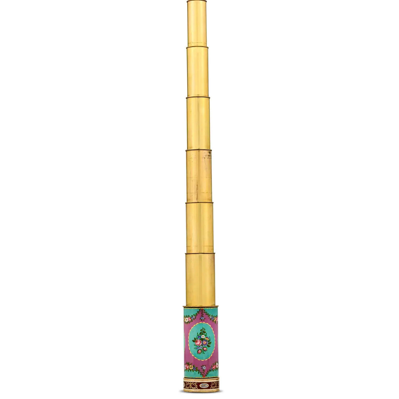 Antiguo Telescopio Suizo de Esmalte y Oro de 1820