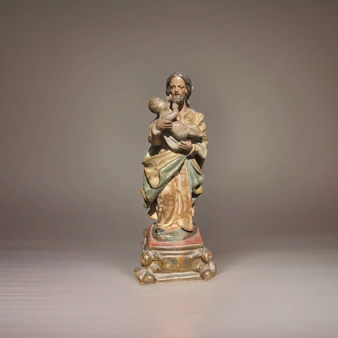 "San José con Niño” | Escultura en Terracota | Escuela Sevillana del Siglo XVIII