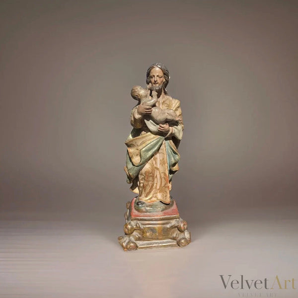 "San José con Niño” | Escultura en Terracota | Escuela Sevillana del Siglo XVIII