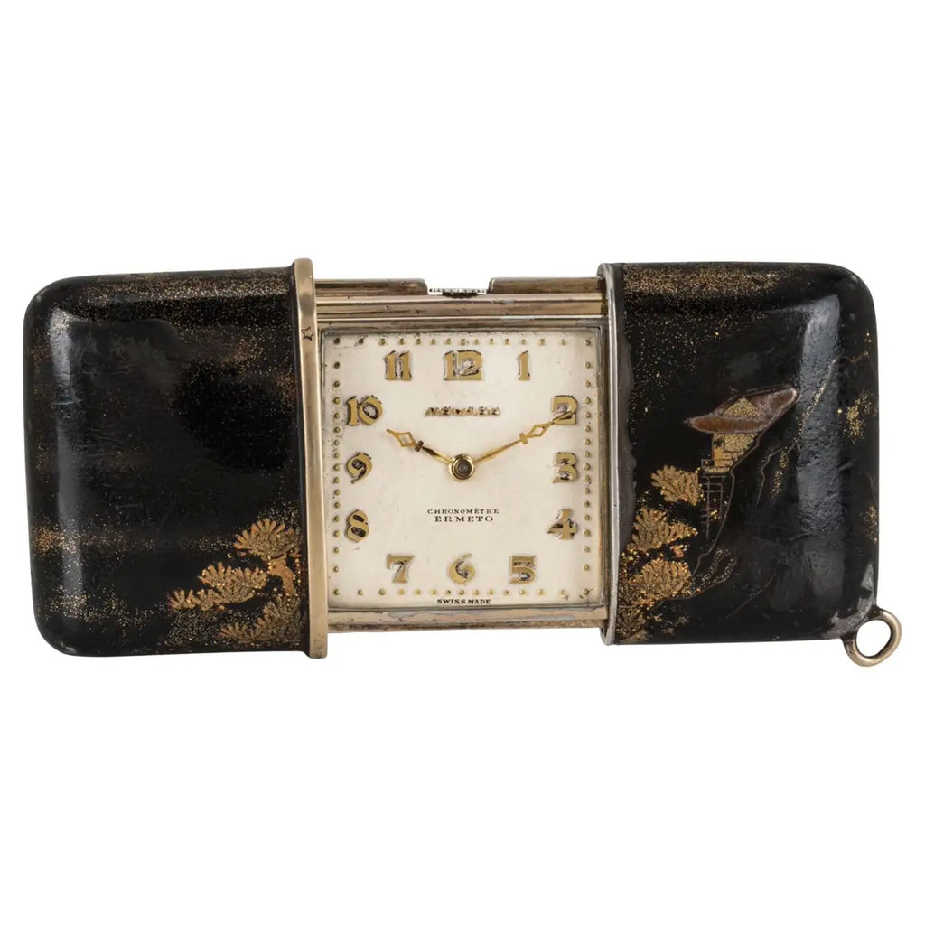 Raro Reloj Movado de Bolsillo | Maki-E Ermeto de Cuerda Manual C1929