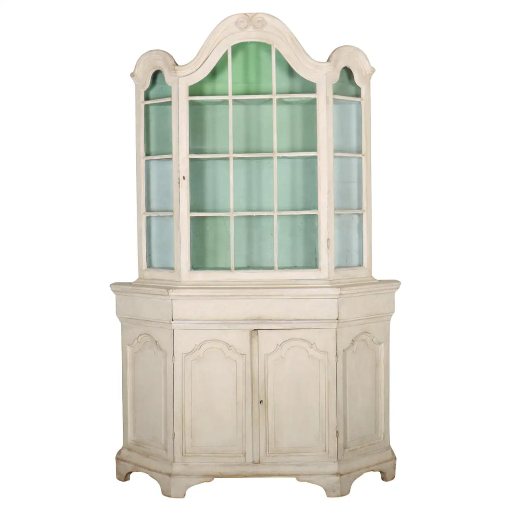 Vitrina Blanca de Pino Pintado | Holanda, 1780