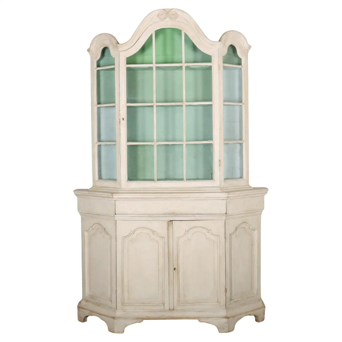 Vitrina Blanca de Pino Pintado | Holanda, 1780