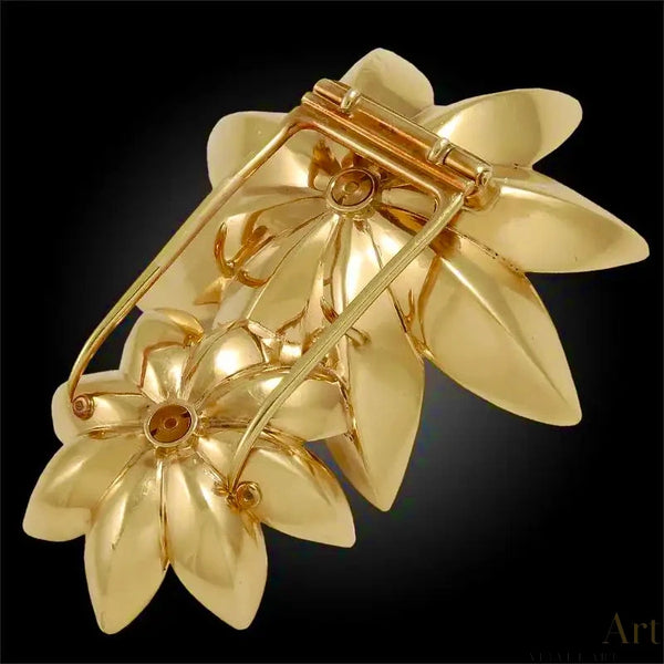 Broche Cartier Años 40 | Flor de Diamantes y Rubíes