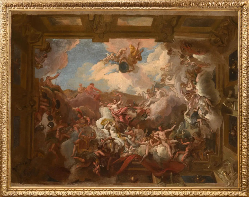 Louis Chéron | Bocetos al Óleo del Siglo XVIII para un Interior Barroco, 1710