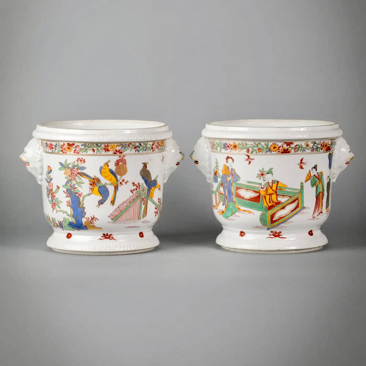 Cachepots Orientalistas de Porcelana Francesa, 1880