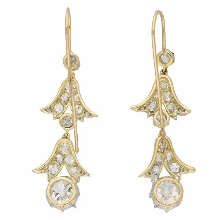 Pendientes Diamante Corte Cojín | Estilo Eduardiano, 1910