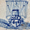"Barco de la VOC: Amsterdam” | Azulejo de Delft con Escudo de Ámsterdam, Siglo XVII
