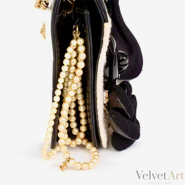 Chanel Bolso Cadena Tweed y Perlas | Edición Limitada Años 90