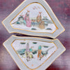 9 Platos Dulceros Famille Rose con Caja de Palo de Rosa | Porcelana Qing