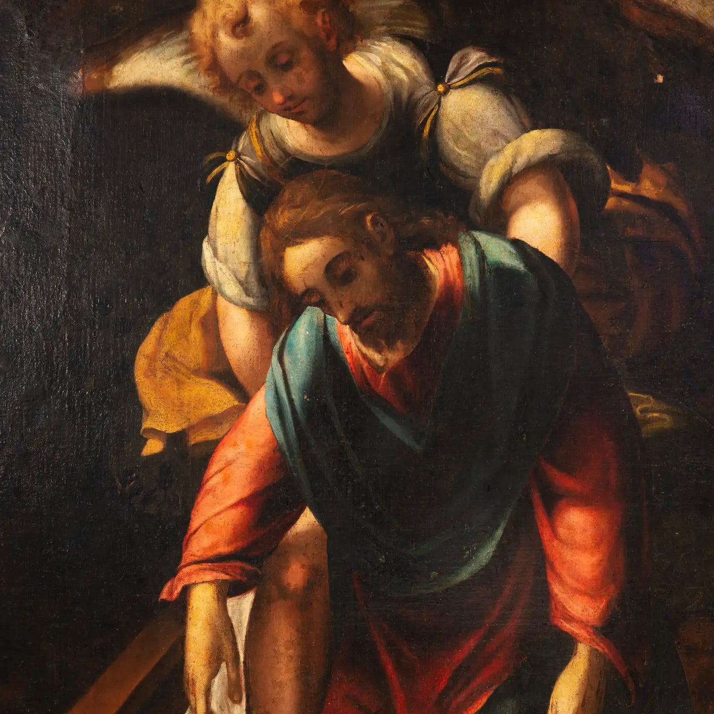 Óleo Neoclásico Español del Siglo XVIII |"Cristo con Ángel"