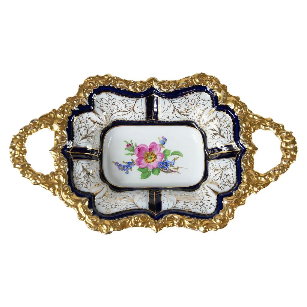 Plato Hondo de Porcelana de Meissen con Asas