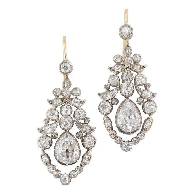 Pendientes Georgianos de Diamantes | 1830s