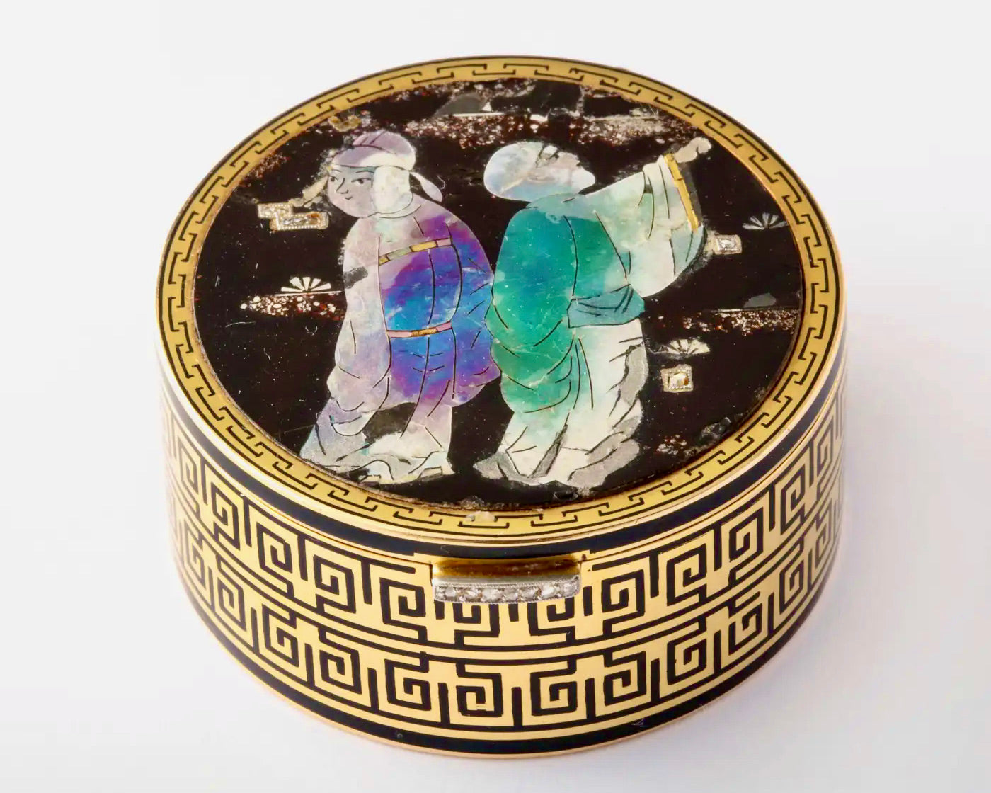 Cartier París Art Deco | Pastillero Chinoiserie Esmaltado de los Años 20