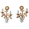 Apliques Dorados de Cristal y Metal de Maison Baguès Años 60