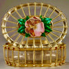 Caja Algernon Asprey de Cristal y Oro Esmaltado