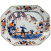 Plato Octogonal Azul y Policromo de Exportación China, 1800