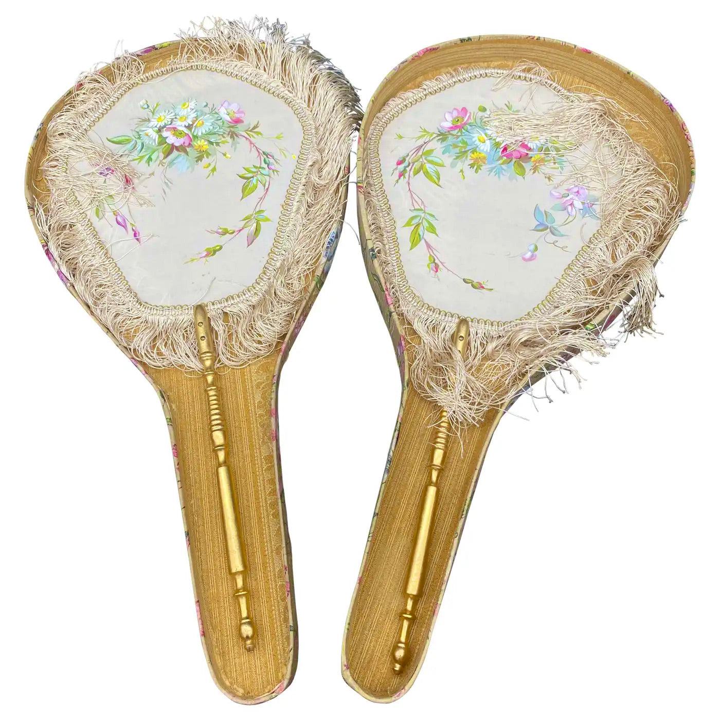 Abanicos de Seda y Asas de Madera Dorada | China, Siglo XIX