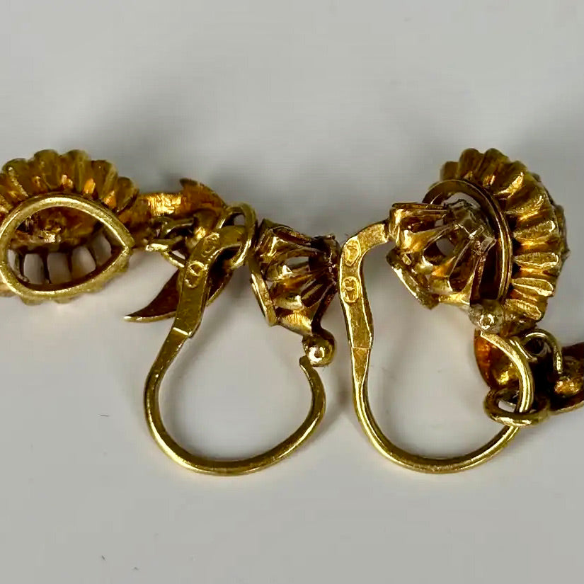 Pendientes Astrohúngaros con Diamantes Talla Rosa del Siglo XIX