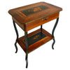 Mesa Auxiliar Napoleón III con Marquetería Floral e Instrumental, Francia 1860