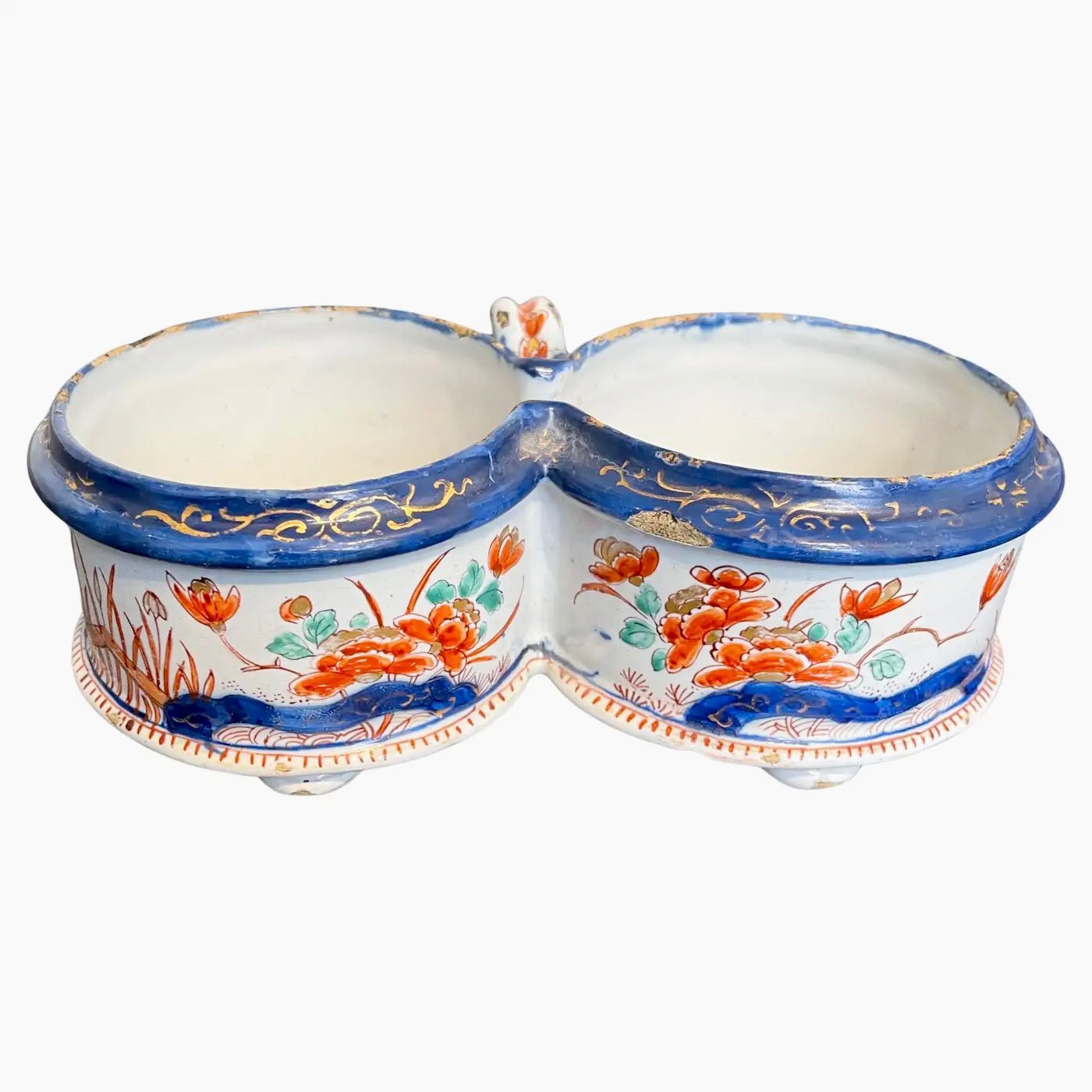 Cerámica de Delft | Vinagrera y Aceitera Policromada | Holanda, 1750
