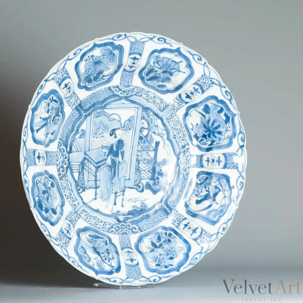 Plato Kraak Ming en Azul Cobalto | Periodo Wanli, 1600