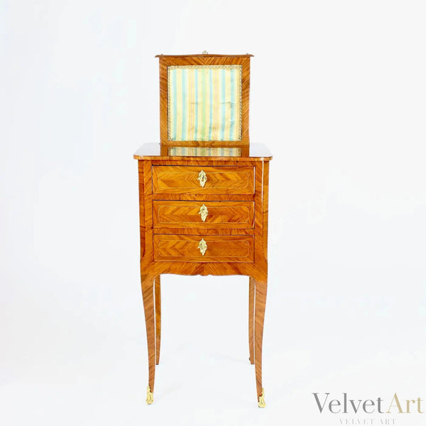 Mesa francesa  Luis XV "Table Chiffonière"con Marquetería y Biombo, 1765