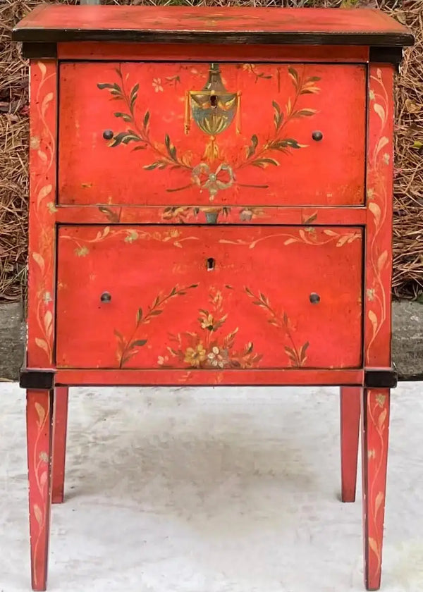 Mesa Auxiliar Pintada a Mano | Estilo Neoclásico | Italia | Siglo XX
