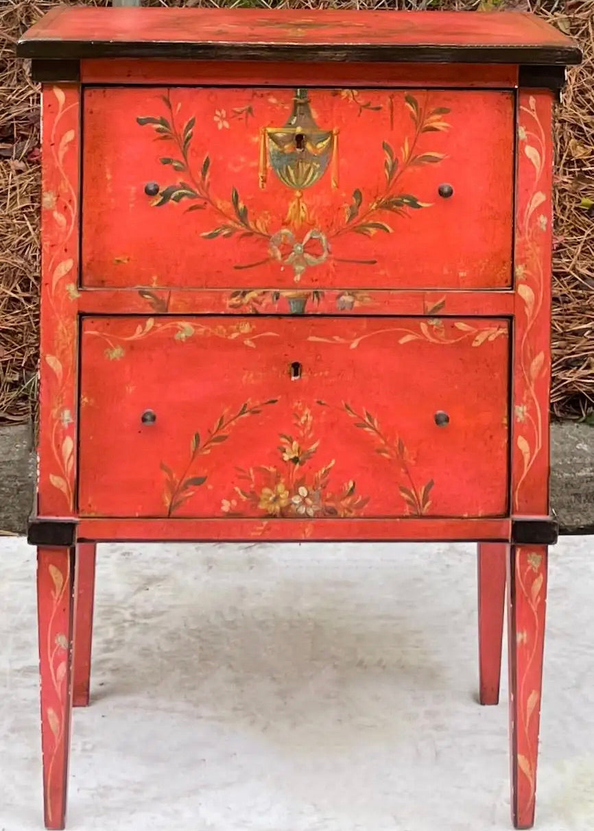 Mesa Auxiliar Pintada a Mano | Estilo Neoclásico | Italia | Siglo XX