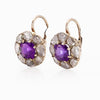 Pendientes victorianos de amatista y diamantes talla rosa de 1890