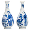 Jarrones Kangxi Azul y Blanco | Damas y Flores | Siglo XVII