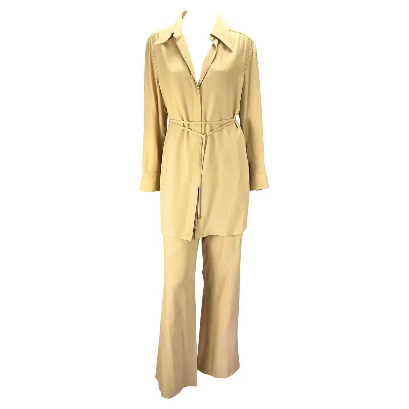 Gucci Conjunto Pantalón y Túnica Beige | Tom Ford Primavera/Verano 1997