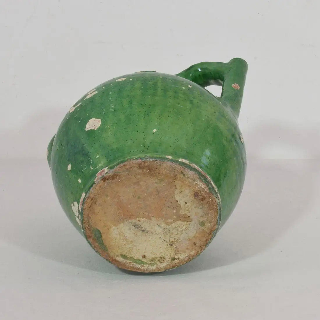 Jarra Verde de Terracota Esmaltada | Cruche Francesa del Siglo XIX