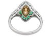 Anillo de Diamante Amarillo y Esmeraldas | Estilo Art Decó | 2024