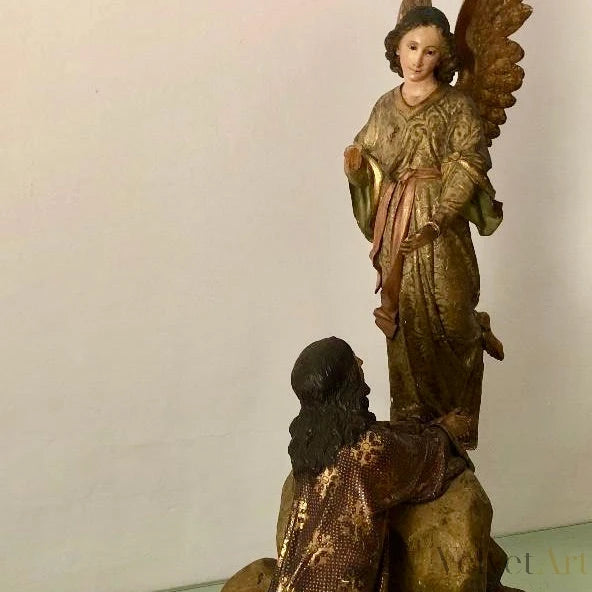 Escultura Religiosa Neobarroca en Madera Policromada | “La Oración en el Huerto"