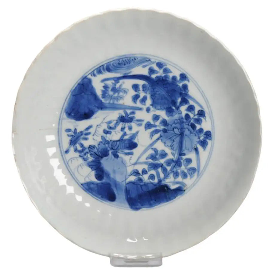Plato Kraak Azul Cobalto | Porcelana China Dinastía Ming, 1600