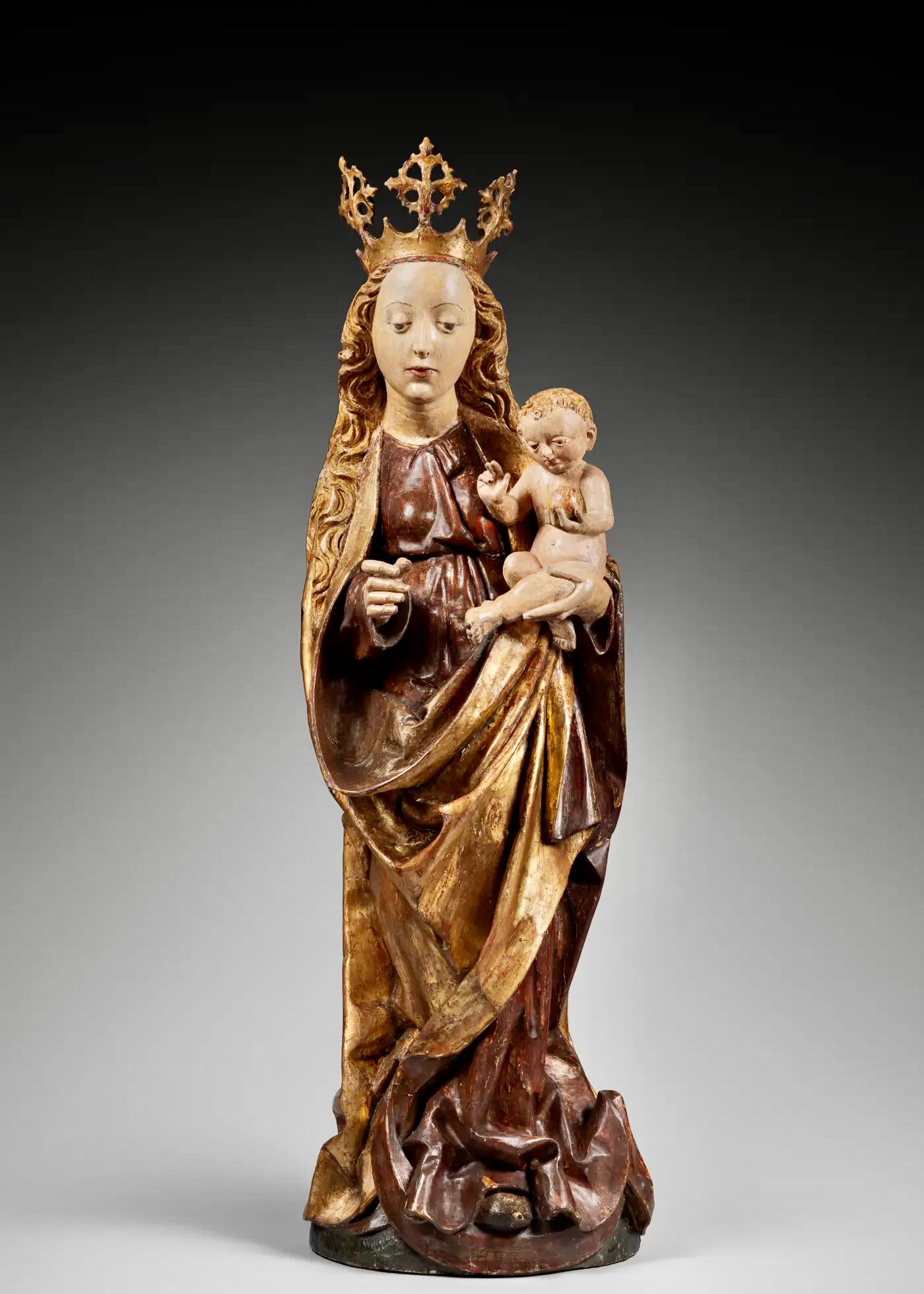 "Virgen y Niño" Tallados en Madera Policromada | Sur de Alemania, siglo XV | Gótico Tardío