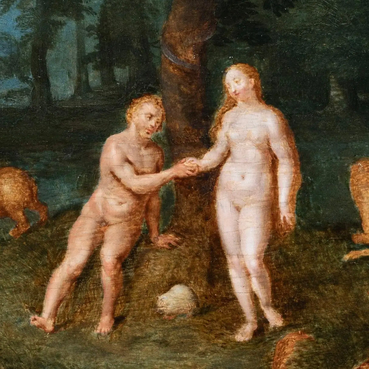 Estudio de Jan Brueghel el Joven (1615-1635) Adan y Eva en el Paraiso