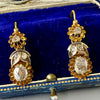 Pendientes Astrohúngaros con Diamantes Talla Rosa del Siglo XIX