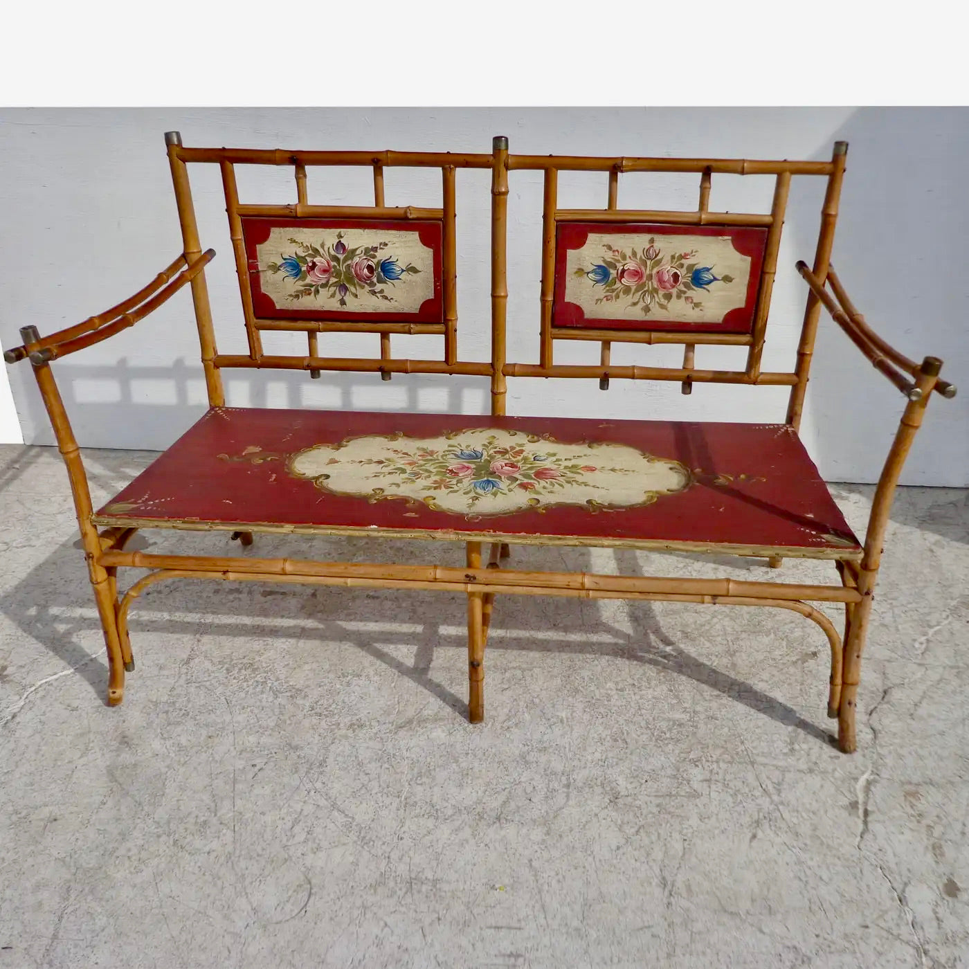 Sofá de Bambú Estilo Eastlake | Artesanía Norteamericana de Finales del Siglo XIX