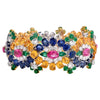 Pulsera en Racimo Floral de Platino. Zafiro y Diamante