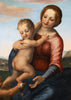 La Virgen con el Niño y San Juan Bautista: Pintura Italiana del Siglo XVII Inspirada en Franciabigio