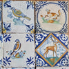 12 Azulejos Holandeses Policromados de Delft – Siglo XVII, 13 x 13 cm