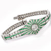 Pulsera Esmeralda Platino Starburst Art Deco Diamante