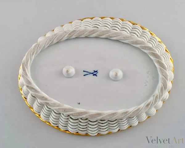Cesta de Porcelana Trenzada | Meissen | Finales Siglo XIX