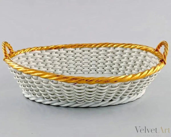 Cesta de Porcelana Trenzada | Meissen | Finales Siglo XIX