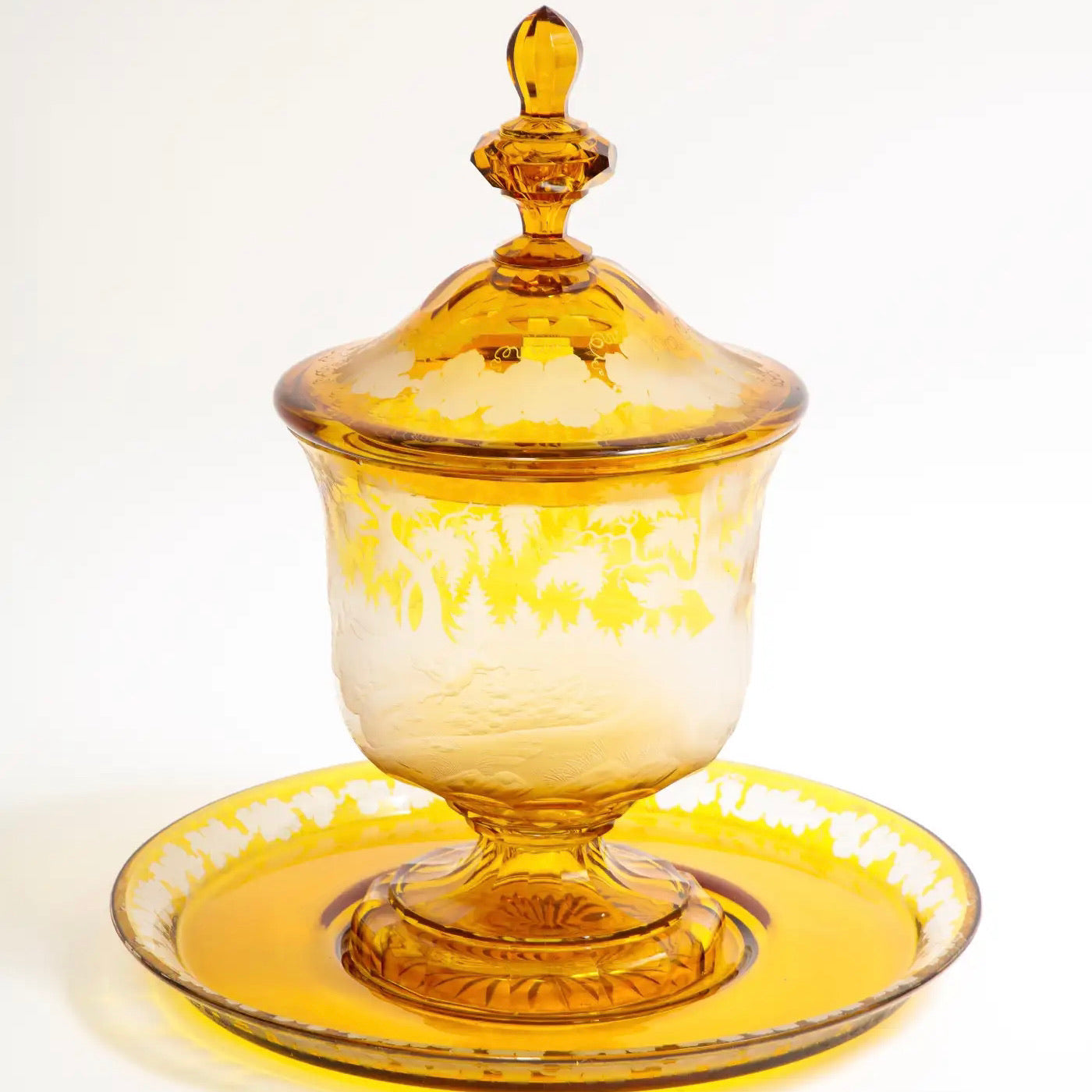 Cuenco de Ponche de Cristal Bohemio, Siglo XIX